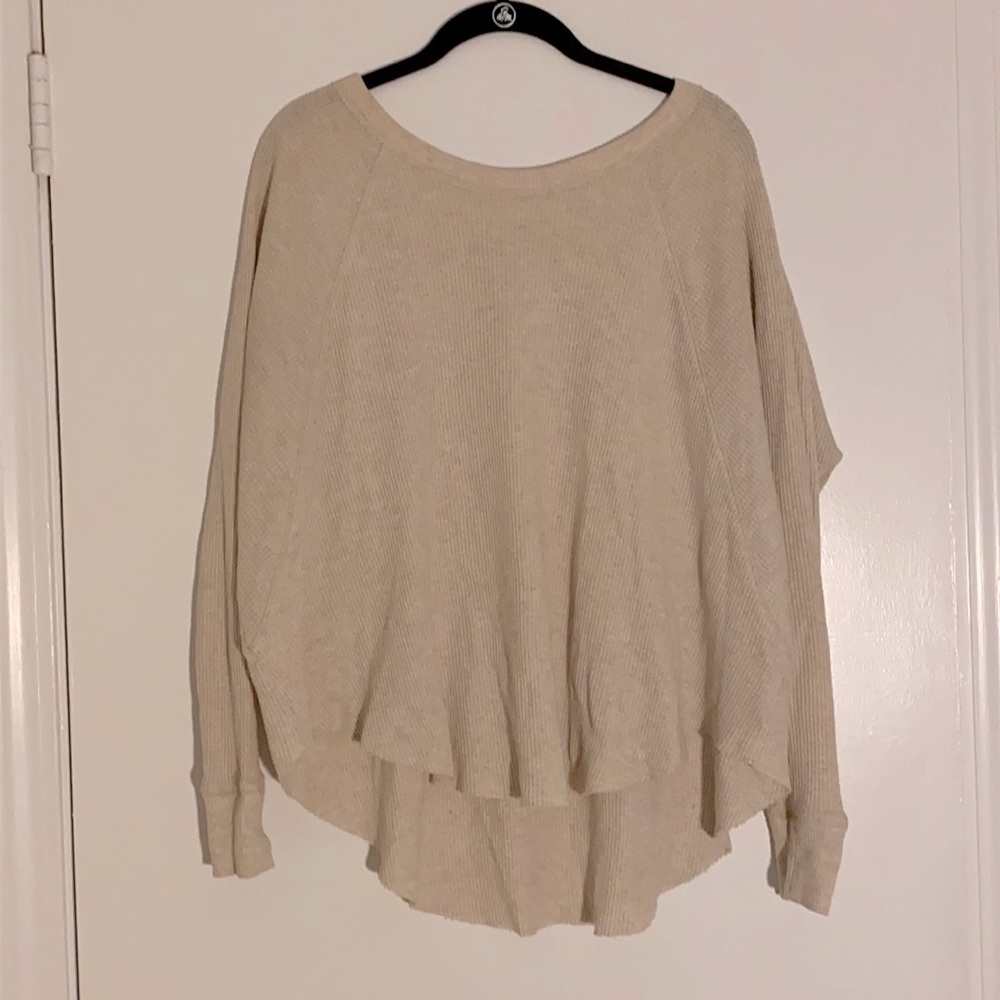 Free People small waffle knit long sleeved shirt